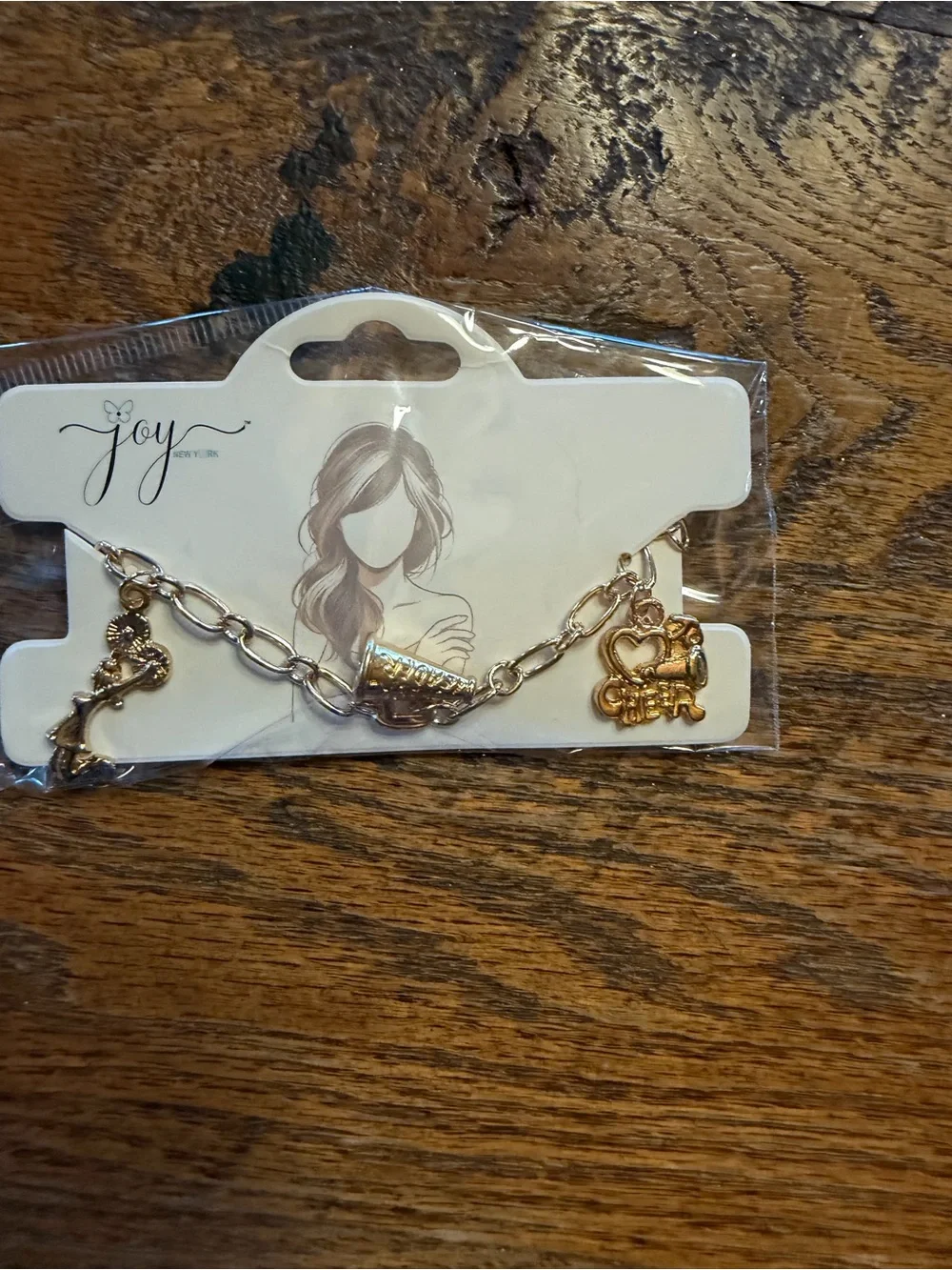 Joy Gold-Tone Kids Cheer Charm Bracelet